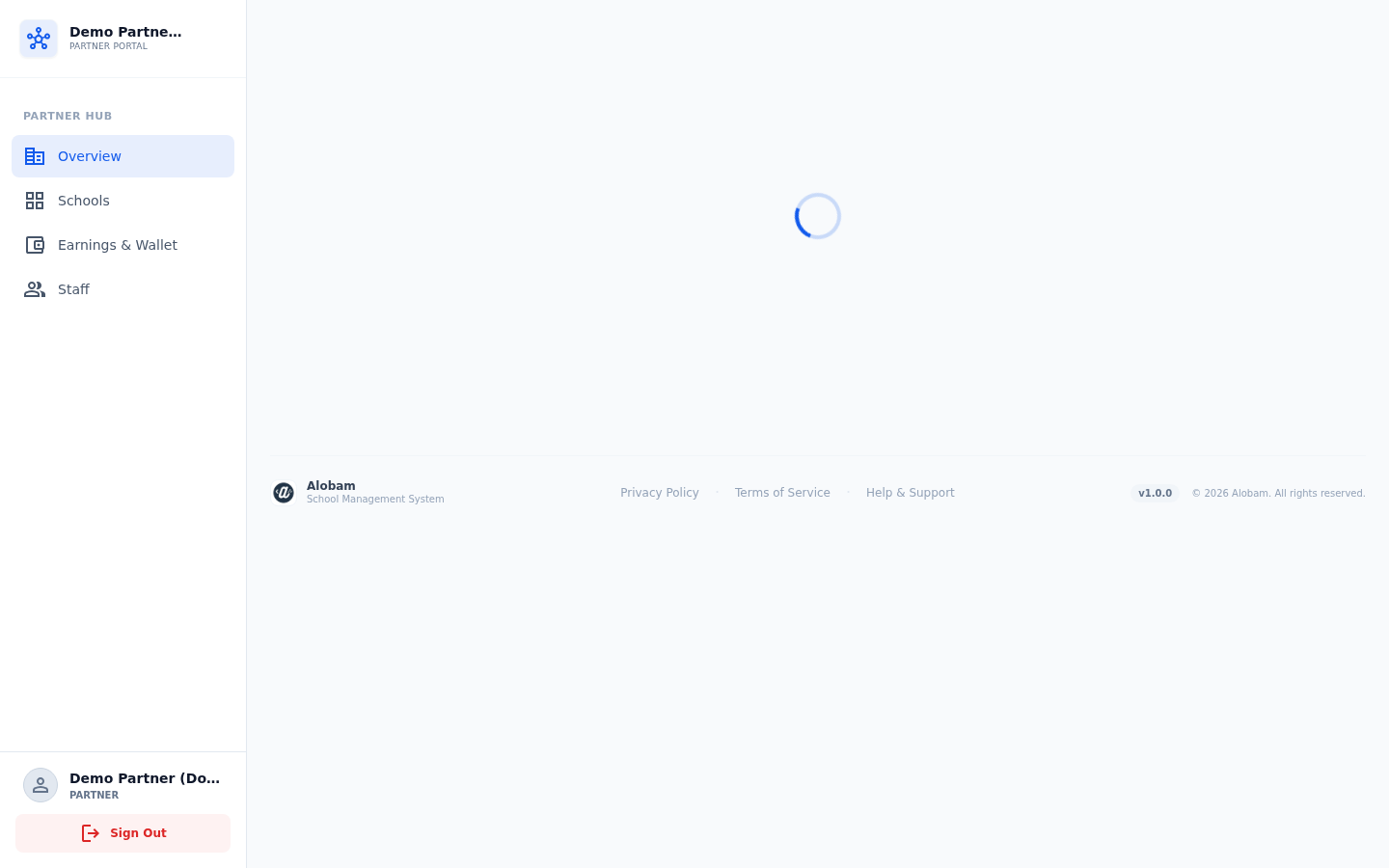 The Partner Hub Overview tab.